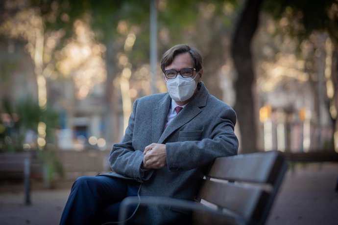 El primer secretario del PSC, Salvador Illa, en una entrevista de Europa Press.