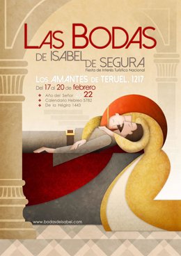 La obra "Beso", del valenciano Francisco Javier Andreu, es el cartel ganador de Las Bodas de Isabel de Segura 2022