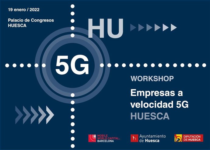 Cartel de la jornada 'Empresas a velocidad 5G', que se celebrará en Huesca el 19 de enero.