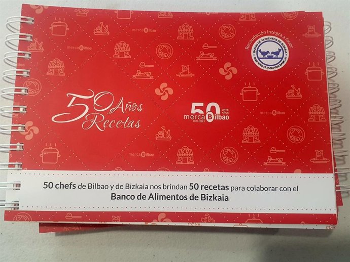 Libro solidario '50 años, 50 recetas' en favor del Banco de Alimentos de Bizkaia.