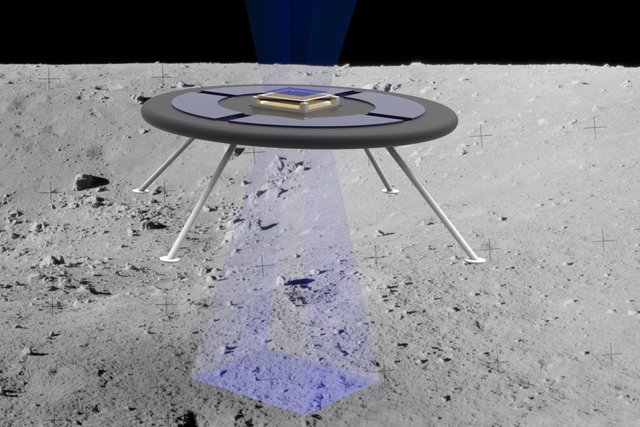 Los ingenieros aeroespaciales del MIT están probando un concepto para un rover flotante que levita aprovechando la carga natural de la luna. Esta ilustración muestra una imagen conceptual del rover.
