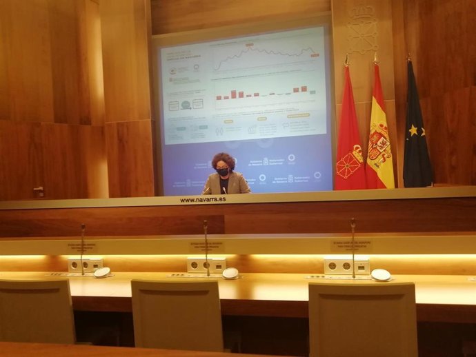 La consejera Maeztu, durante una rueda de prensa (archivo)