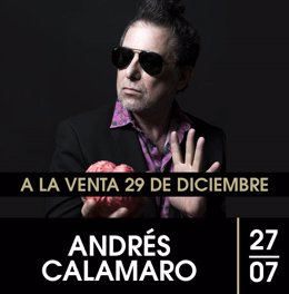 Cartel del concierto de Andrés Calamaro en Marbella en julio de 2022