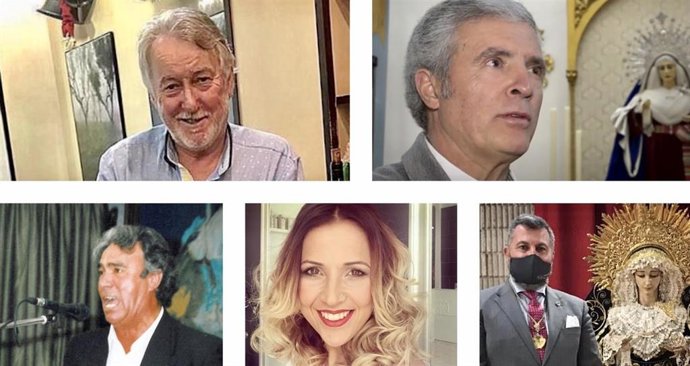 El hostelero Manuel Gómez; el presidente de la Peña Flamenca y el capataz 'Afri', reyes magos de Huelva.