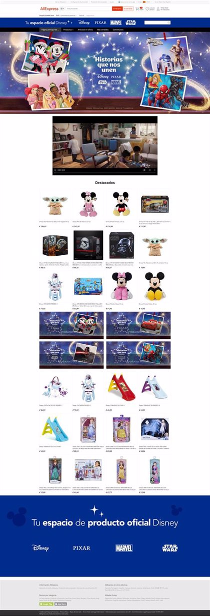 Disney lanza en su primera tienda de productos oficiales en
