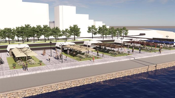 Recreación del Muelle Gourmet de Adra.