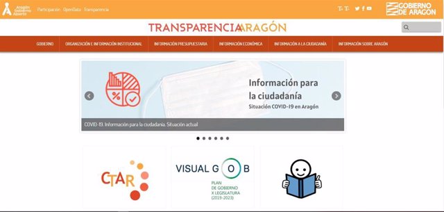 El Portal de Transparencia del Gobierno de Aragón recibe más de 3,5 millones de visitas en 2021