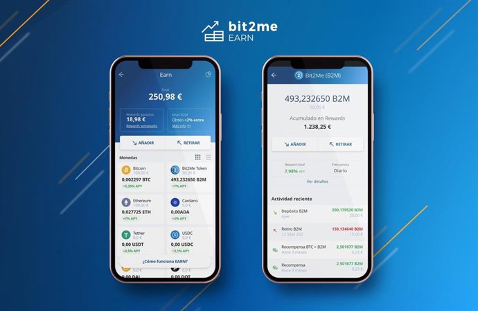 Archivo - Bit2Me lanza un nuevo servicio que recompensa a los usuarios por mantener sus criptomonedas, Bit2Me Earn
