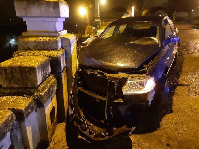 El vehículo del joven investigado en Lugo tras uno de los accidentes de tráfico