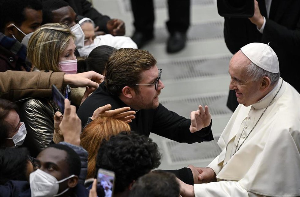 El Papa durante la audiencia general de este miércoles