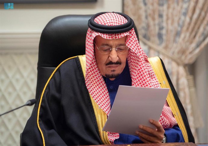 El rey Salman bin Abdulaziz durante su discurso. 