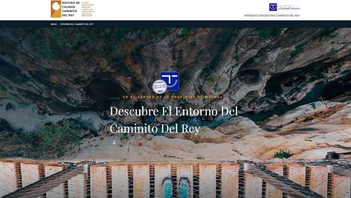 Los Premios Sicted reconocen la apuesta por la calidad de la Diputación de Málaga en el Caminito del Rey