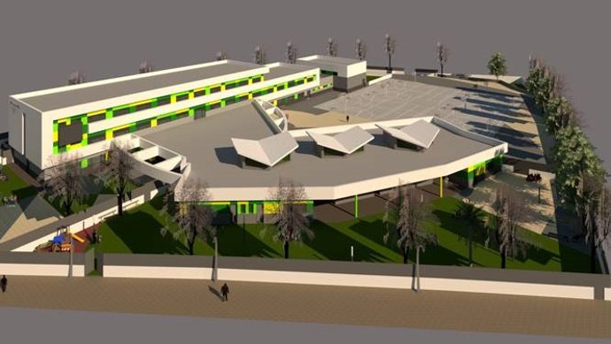 Recreación del nuevo centro educativo en La Aljorra