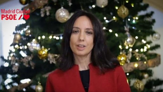 La delegada del Gobierno en Madrid y secretaria general del PSOE Madrid Ciudad, Mercedes González, felicita en un video navideño las fiestas a los madrileños