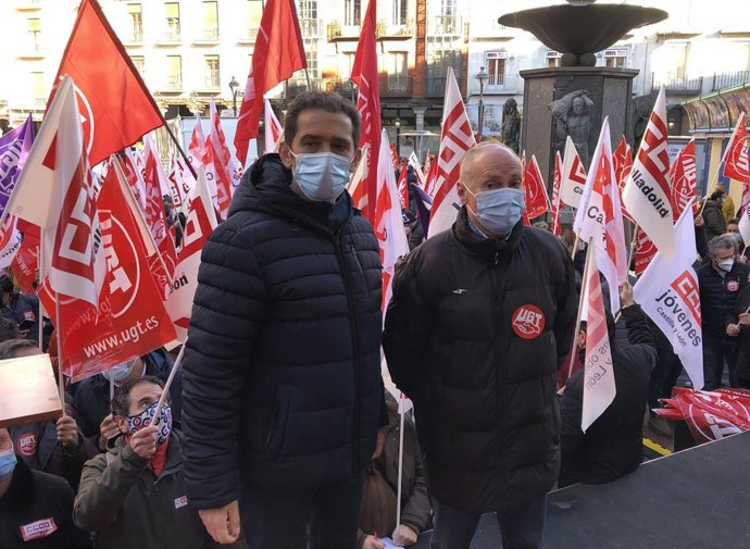 Vicente Andrés (izquierda) y Faustino Temprano (derecha) en una concentración conjunta.