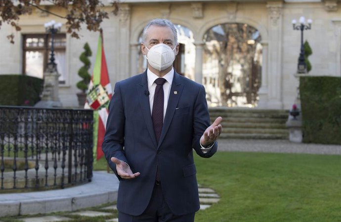 El Lehendakari, Iñigo Urkullu, durante su mensaje de  fin de año 2021