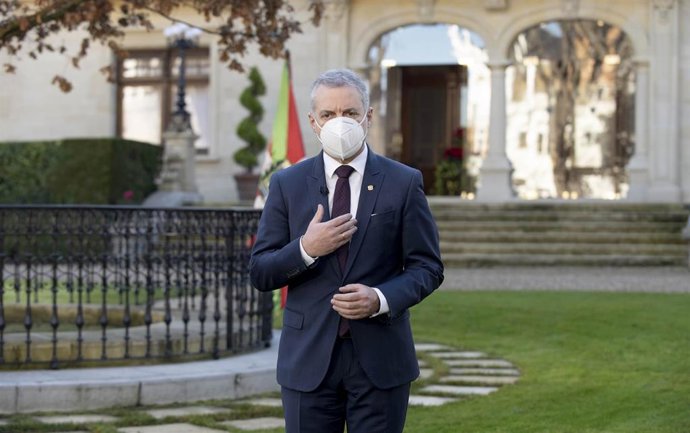 El Lehendakari durante el mensaje de fin de año de 2021