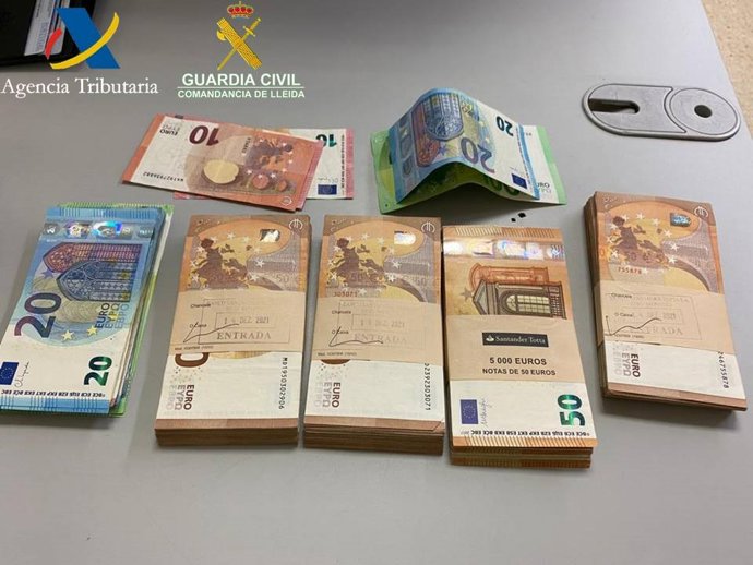 El dinero intervenido procedente de Andorra