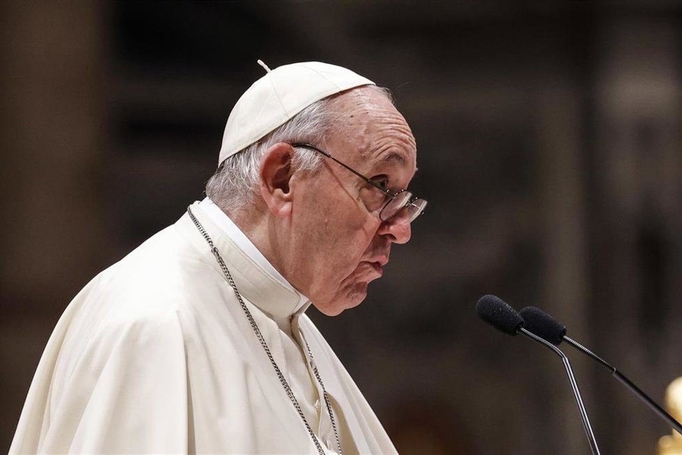 El Papa pronunciando la homilía en el Te Deum