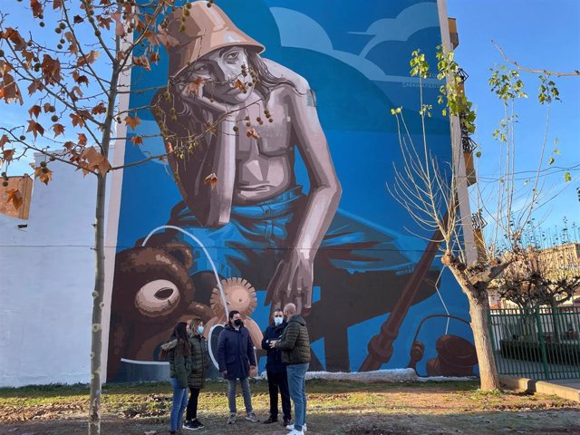 Mural del proyecto en Illueca.