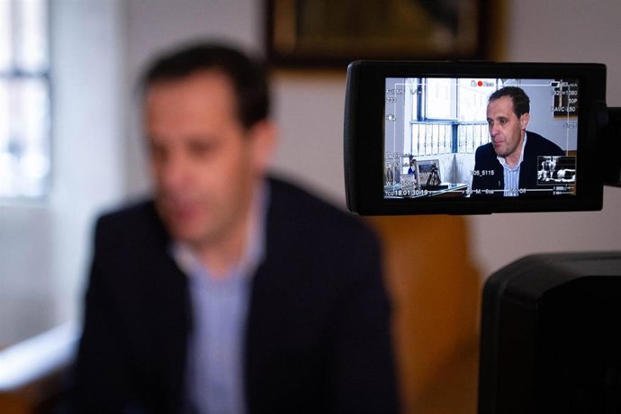 El presidente de la Diputación provincial, Conrado Íscar, durante la entrevista con Europa Press.