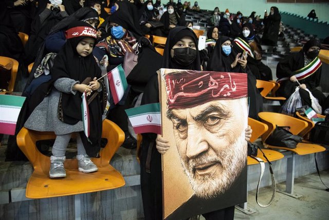 Homenaje al general iraní Qasem Soleimani en un acto deportivo en Irán