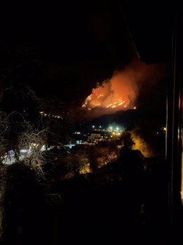 Incendio forestal en Proaza el pasado sábado.