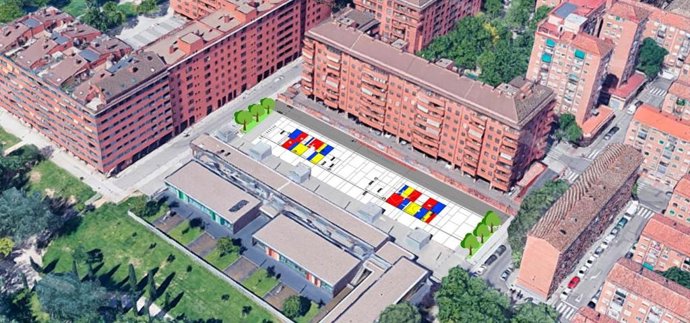 Recreación de la zona de parque Bruil con el futuro aparcamiento subterráneo.