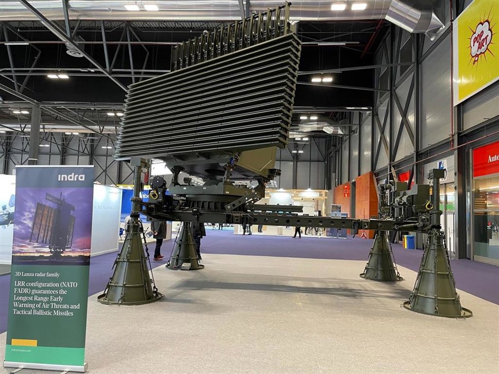 El radar Lanza 3D desarrollado por Indra en FEINDEF, la feria que engloba el sector de la defensa en Madrid.