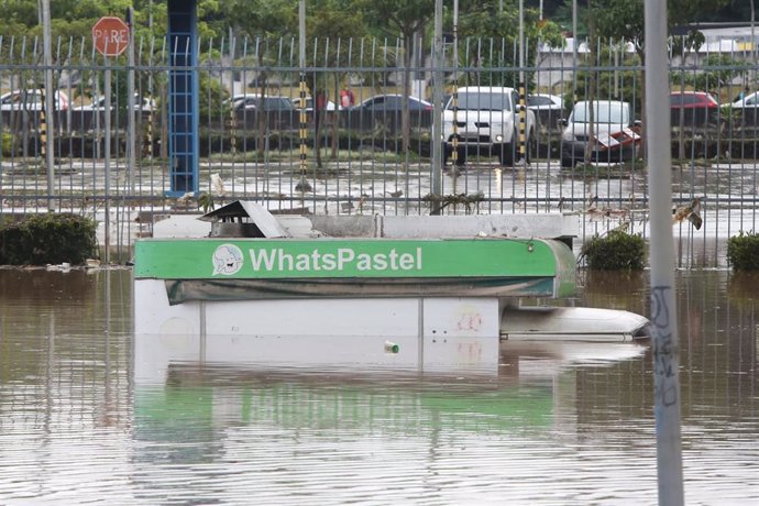 Archivo - Imagen de archivo de una inundación a causa de las lluvias en Brasil.