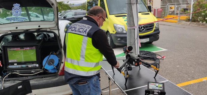 Dron intervenido por la Policía Nacional.