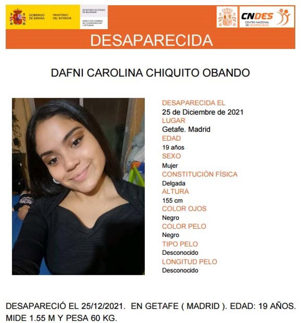 Buscan a una joven de 19 años desaparecida el día de Navidad