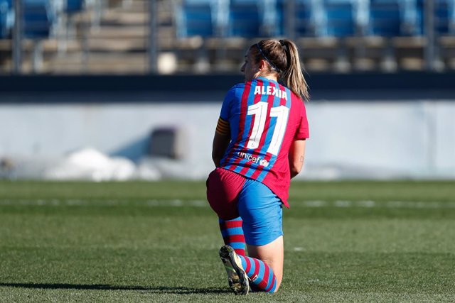 Alexia Putellas of FC Barcelona looks on during the spanish women league, Primera Iberdrola, football match played between Real Madrid and FC Barcelona at Alfredo di Stefano stadium on December 12, 2021, in Valdebebas, Madrid, Spain.