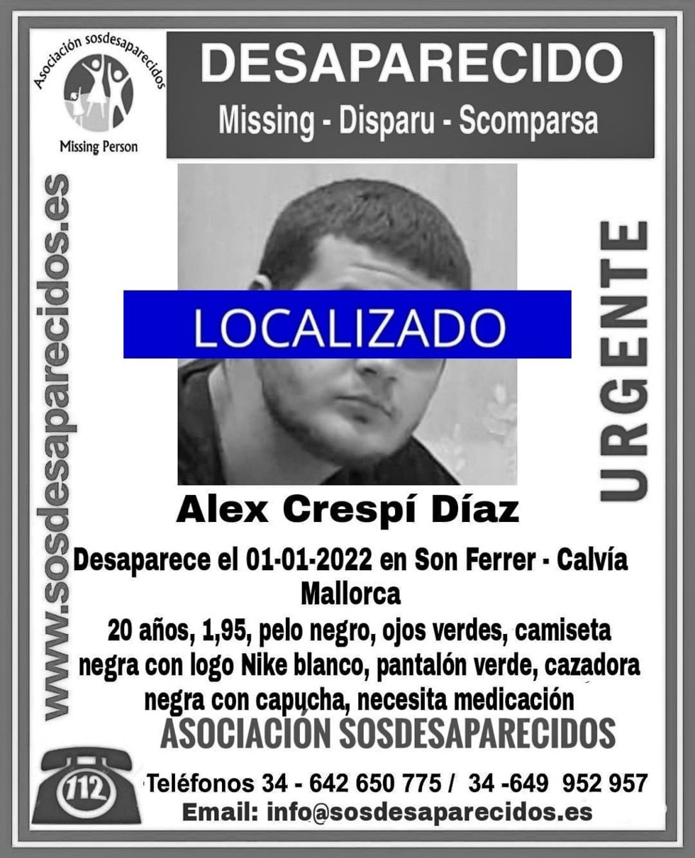 Localizado el joven de 20 años desaparecido el sábado en Calvi, Mallorca.