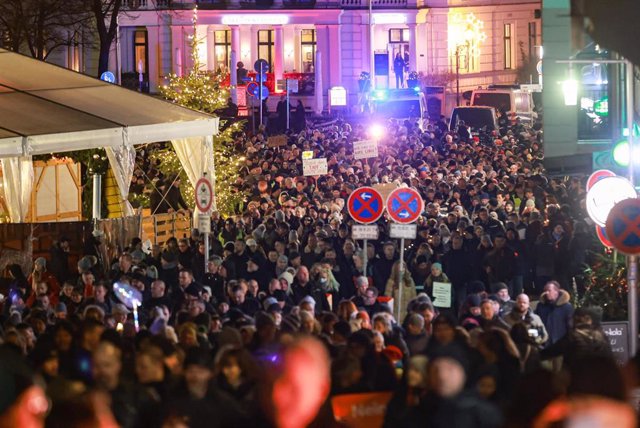 Imagen de archivo de protestas en Alemania contra las medidas sanitarias por el coronavirus, en diciembre de 2021