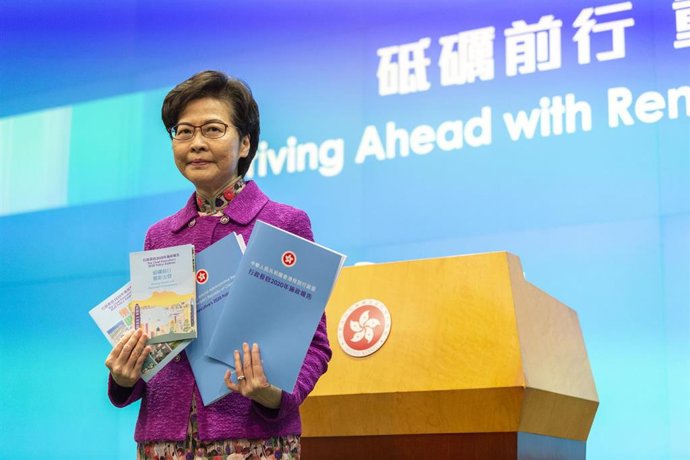 Archivo - La jefa de Gobierno de Hong Kong, Carrie Lam.