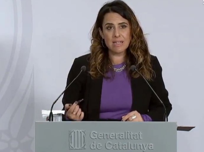 La portaveu del Govern, Patrícia Plaja, en la roda de premsa 