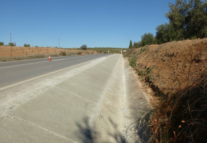 La A-3131 a su paso por Lucena.