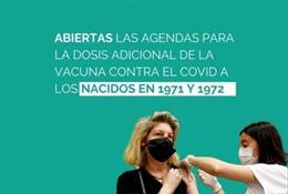 Aragón abre las citas de la dosis de refuerzo contra el COVID-19 para los nacidos en 1971 y 1972.