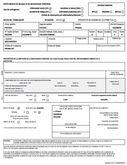 Parte de baja laboral