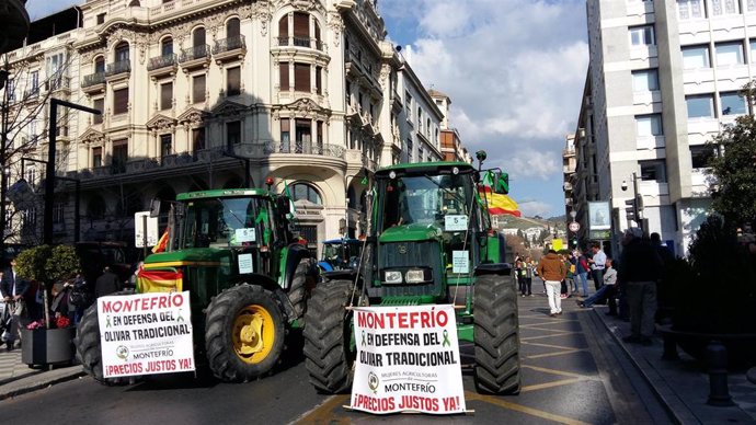 Archivo - Movilización del 19 de febrero de 2020 en defensa del sector agrario y ganadero en Granada 