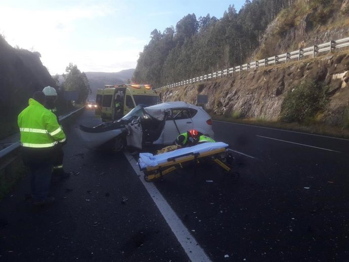 Accidente en la A-67 en Barros