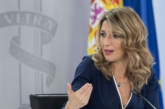 La vicepresidenta segunda y ministra de Trabajo y Economía Social, Yolanda Díaz, comparece tras la reunión del Consejo de Ministros 