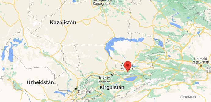 Mapa donde se sitúa Almaty