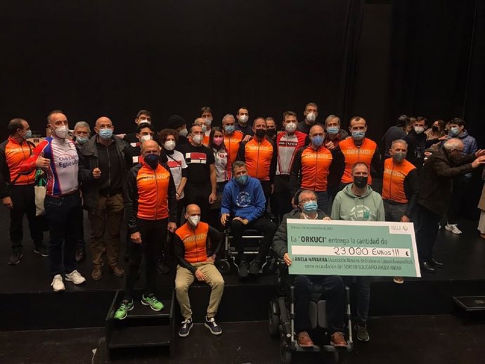 El grupo cicloturista de Orkoien recauda en Navidades más de 26.000 euros para luchar contra la ELA.