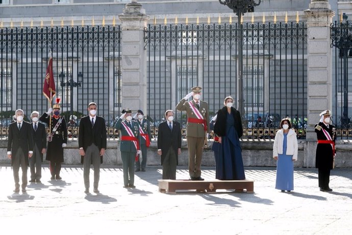 El Rey durante la celebración de la Pascua Militar en el Palacio Real de Madrid.