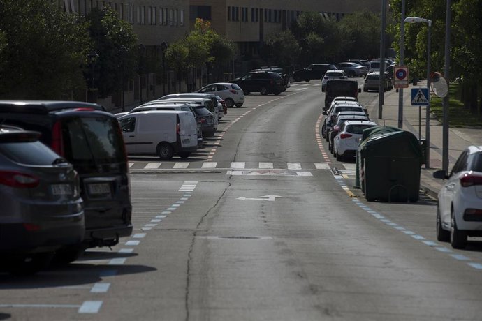 Archivo - Zona azul en Pamplona.