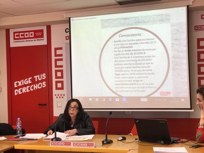 Archivo - La secretaria general de la Federación de Enseñanza de CCOO Madrid, Isabel Galvín.