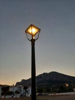 Una farola con tecnología LED en Vélez-Rubio.