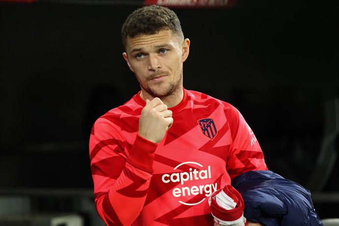 Kieran Trippier of Atletico de Madrid looks on during La Liga football match played between Real Madrid and Atletico de Madrid at Santiago Bernabeu stadium on December 12, 2021, in Madrid, Spain.